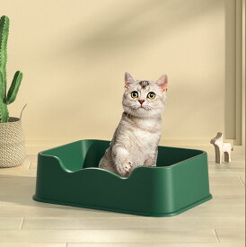 スコップ付き 四角形猫トイレ 全 4 色 お掃除簡単 飛び散りにくい 散らかりにくい シンプル おしゃれ 猫用品