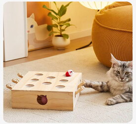 ネコ もぐらたたき 自分で遊ぶ好奇心をくすぐる 猫遊び ネズミ 安全素材 厳選木材使用 お洒落 ストレス解消猫 もぐらたたき おもちゃ ねこじゃらし 猫 木製 知育玩具 木製 ねこのおもちゃ 運動不足 猫じゃらし モグラ叩き ペット マウス おもちゃ