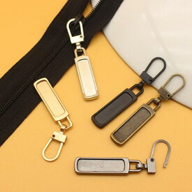 10個セット パーツ 引き手 部品 交換 ジッパーヘッド 円形 DIY 付け替え 10個セット チャック 修理 工具不要 長方形 裁縫 手作り ハンドメイド