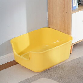 猫トイレ 大型 かわいい ネコ ねこ 猫トイレ本体 大きい 飛び散り オープンタイプ シンプル 一体成形 お掃除 ラクラク