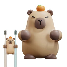 壁掛け歯ブラシ ホルダー - 粘着式 カピバラ フック | 収納 おしゃれ 歯ブラシケース,ミラー RV車 トイレ 家庭 寝室 壁掛け収納