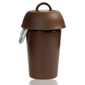 T ペットセレクト ペット用水筒 AUTO PET MUG FLIP オートペットマグ フリップ 590ml 給水ボトル 皿 一体型 ペットウォーターボトル ペット用 犬用 猫 猫用 携帯水筒 犬の散歩 おでかけ アウトドア ドッグ 猫 (ブラウン)