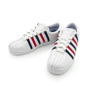K・SWISS ケースイス CLASSIC クラシック スニーカー メンズ 本革 レザースニーカー ローカット WHITE×BLUE×RED KS88【FT】