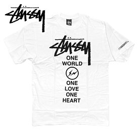 【送料無料】【楽ギフ_包装】【メンズ Tシャツ・ホワイト】StussyステューシーFragment Designフラグメントデザイン【One World One Heart Tee】【M】”ステューシーフラグメントデザインコラボチャリティTシャツ”