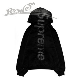 【10％OFF GW Special SALE】【メンズ プルオーバーパーカー・ブラック】Supremeシュプリーム【Satin Applique Hooded Sweatshirt】【FW23SW88】【M L XL XXL】”シュプリームサテンアップリケプルオーバーパーカー”