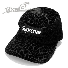 【20％OFF GW Special SALE】【メンズ キャップ・ブラック】Supremeシュプリーム【Leopard Corduroy Camp Cap】【FW23】”シュプリームレオパードコーデュロイキャンプキャップ”