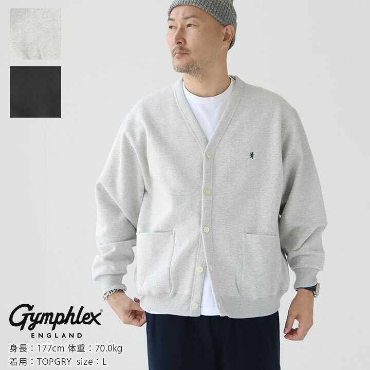 楽天市場】GYMPHLEX(ジムフレックス) Vネックカーディガン スウェット  