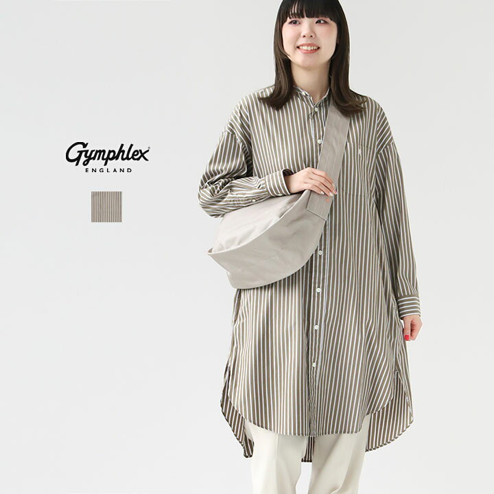 楽天市場】Gymphlex(ジムフレックス) バンドカラーシャツワンピース(GY 