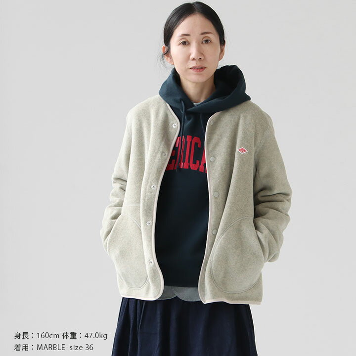 ○新品DANTON ダントン メンズ ノーカラー フリース ジャケット（40 