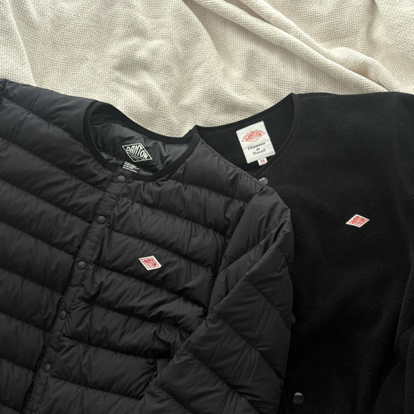 匿名配送】美品 DANTON ダントン クルーネックインナーダウン 