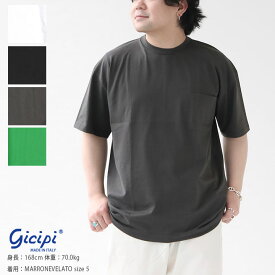 gicipi(ジシピ) GRANCHIO メンズ クルーネックリラックスフィットポケットTシャツ※簡易包装で1枚のみネコポス配送可能です。