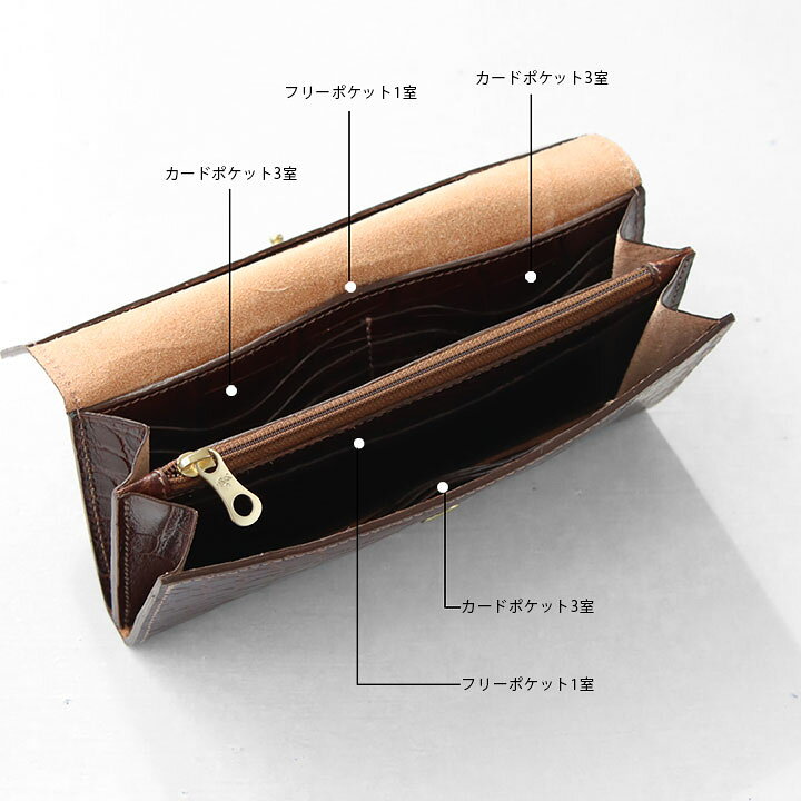 楽天市場】IL BISONTE(イルビゾンテ) クロコ型押し ロングウォレット 