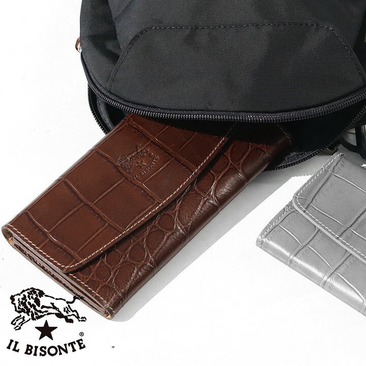 楽天市場】IL BISONTE(イルビゾンテ) クロコ型押し ロングウォレット 