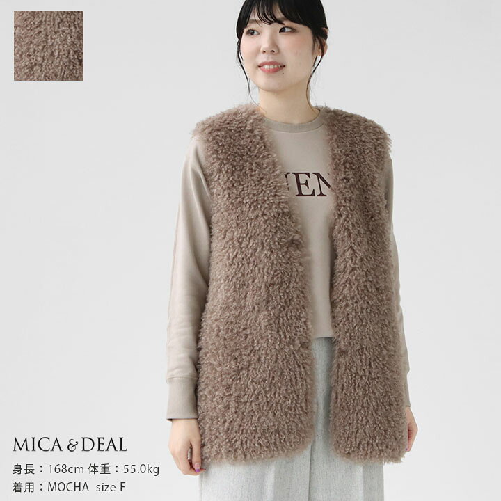 楽天市場】MICA & DEAL(マイカ＆ディール) Vネックフェイクファー 
