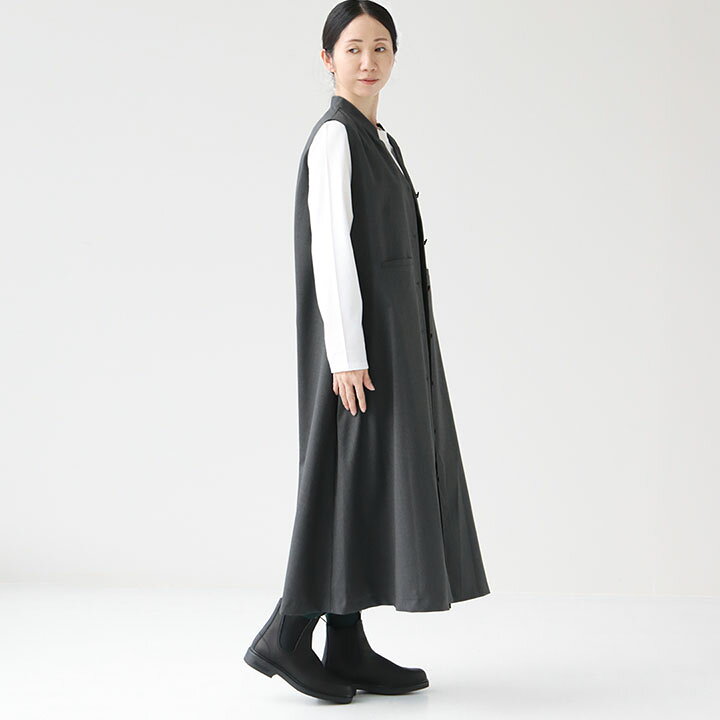 楽天市場】mizuiro ind(ミズイロインド) スタンドカラーフレアジレ  