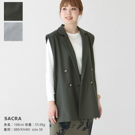 【20％OFF！】SACRA(サクラ) ライトメルトン ジレ(123506061)