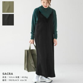 【20％OFF！】SACRA(サクラ) アセテートサテン ワンピース(123513041)