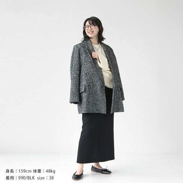 楽天市場】SACRA(サクラ) ウールシルクヘリンボーンショートコート 