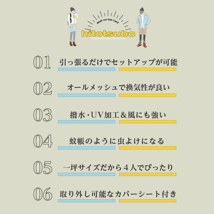 楽天市場】Reano メッシュスクリーンテント hitotsubo 蚊帳テント 