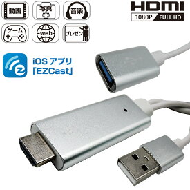 【公式】 iPhone iPad用 TVキャスト HDMI 変換ケーブル 1080pフルHD 1.8m Newseed ニューシード ロングケーブル iPhone→TVモニター 日本語説明書付 NS-F01A1801BLK-WH
