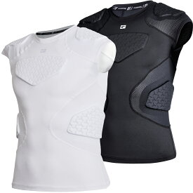 【COOLOMG/送料無料】胸部保護パッド、 5パッド圧縮シャツで、お子様のスポーツ中の安全性と快適さを確保しましょう。このシャツは、高密度EVAフォームパッドが胸部、心臓、肋骨、肩、鎖骨を保護し XS-LL