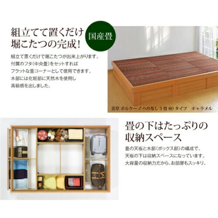 楽天市場】小上がり 畳 収納付き 堀こたつユニット「わが家」 3畳 掘ご 