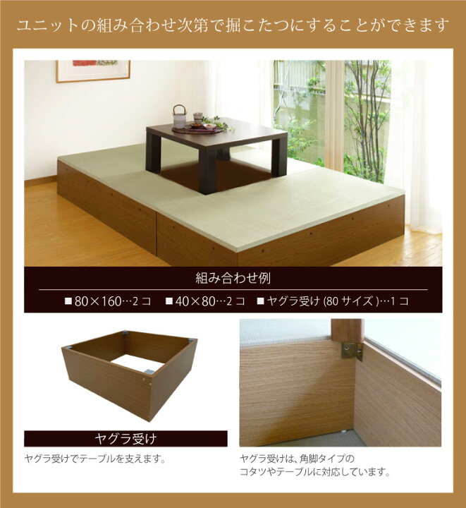 楽天市場】高床式ユニット畳「結」専用やぐら受け80タイプ / 120タイプ 