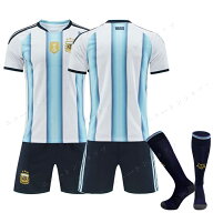 25-26 アルゼンチン代表 ホーム サッカーユニフォーム 10番 メッシモデル 3点セット キッズ 大人用 半袖 …