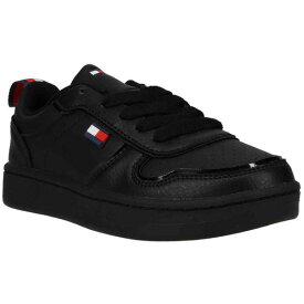 22.5cm〜26cm TOMMY HILFIGER トミーフィルフィガー シューズ スニーカー 靴 子供 ジュニア キッズ 男子 女子 CADE COURT LOW BLACK SMOOTH PU TH100931