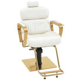 【レビュー特典】BARBERPUB ラグジュアリーサロンチェア スタイリングチェア シャンプーチェア メンズサロン バーバーチェア 理髪チェア 油圧式 リクライニング 美容室 写真スタジオ クラシック ゴージャス 人間工学的デザイン タオルホルダー ゴールド ホワイト