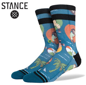 STANCE スタンス MONKEY CHILLIN ハイソックス 靴下 socks sox インナー スケボー スケート SKATE ストリート アウトドア 柄 [TEAL]