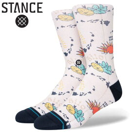 STANCE スタンス ISLAND HOPPER CREW ハイソックス 靴下 socks sox インナー スケボー スケート SKATE ストリート アウトドア [VINTAGE WHITE]