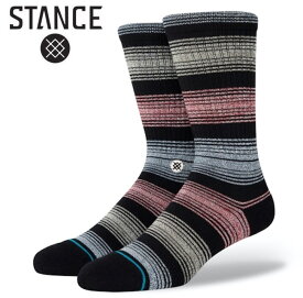 STANCE スタンス CADENT CREW ハイソックス 靴下 INFIKNIT インフィニット socks sox インナー スケボー スケート SKATE ストリート アウトドア 柄 [BLACK]