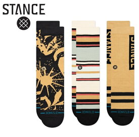 STANCE スタンス DUNES 3 PACK 3パック 3枚セット ハイソックス 靴下 socks sox インナー スケボー スケート ストリート [BLACK BROWN]