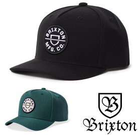 BRIXTON ブリクストン CREST C MP SNAPBACK CAP キャップ ハット 帽子 SKATE スケート ストリート ロゴ [BLACK,SPRUCE]