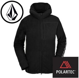 VOLCOM ボルコム Polartec Fleece ポーラテック フリース パーカー ジップ レイヤー 防寒 スノーボード スケボー スポーツ アウトドア ロゴ メンズ [BLACK] 20-21