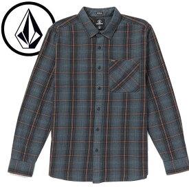 VOLCOM ボルコム HEAVY TWILLS LONG SLEEVE FLANNEL DARK SLATE フランネル シャツ スノーボード スケボー