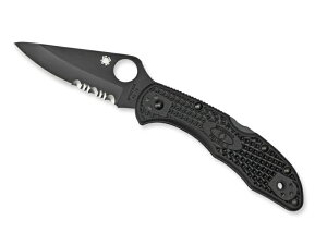 �y�M�t�g�Ή��z �X�p�C�_���R / SPYDERCO �f���J4 �I�[���u���b�N �`�^���R�[�e�B���O ���g�n C11PSBBK �I�ׂ閳�����b�s���O �i�C�t �A�E�g�h�A �؂ꖡ���Q