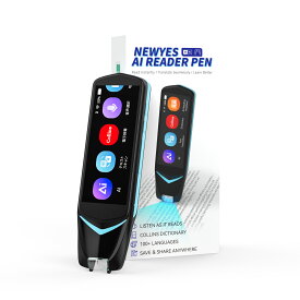 NEWYES AIペン型スキャナー 翻訳機 【縦方向対応】AIチャット 電子辞書 音声翻訳 写真翻訳 112言語対応 左利き対応 OCR 双方向音声通訳機 ボイスレコーダー テキスト抜き書き ディスレクシア補助 コリンズ辞書 TypeC充電 WIFI
