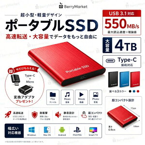 SALE�I�y1�N�ۏ؁z�y2026�V�o��z�O�t��SSD �|�[�^�u��SSD 1TB 4TB �O�t���n�[�h�f�B�X 500GB �����^�|�[�^�u�� �n�[�h�f�B�X�N 2TB USB3.1 Type-C �Ή� �X�}�z�݊��� �ϏՌ�