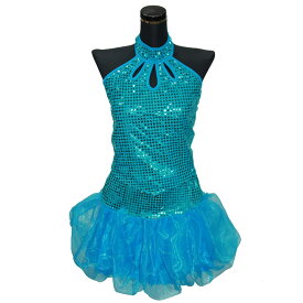 スパンコール ダンス 衣装 アメスリトップ スカート 2点セット レッド ブルー フリーサイズ 送料無料
