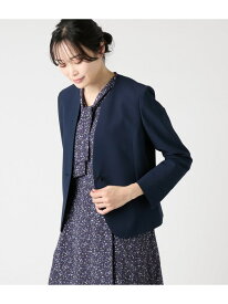 【SALE／50%OFF】【ウォッシャブル】ポリエステルドライサッカー ノーカラー1釦ジャケット NEWYORKER WOMEN ニューヨーカー ジャケット・アウター テーラードジャケット・ブレザー ネイビー【RBA_E】【送料無料】[Rakuten Fashion]