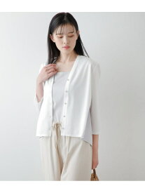 【SALE／71%OFF】【L】【接触冷感】J-CAMICIE 7分袖Vネックカーディガン NEWYORKER WOMEN L-SIZE ニューヨーカー エルサイズ トップス カットソー・Tシャツ ホワイト【RBA_E】【送料無料】[Rakuten Fashion]
