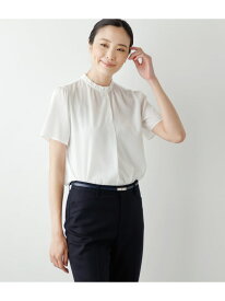 【SALE／44%OFF】【L】ミニドットデシン フリルカラー半袖プルオーバーブラウス NEWYORKER WOMEN L-SIZE ニューヨーカー エルサイズ トップス シャツ・ブラウス ホワイト【RBA_E】【送料無料】[Rakuten Fashion]