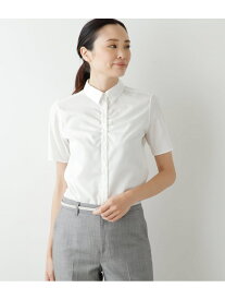 【SALE／57%OFF】【L】ライトドビークロス 前立てギャザー半袖シャツ NEWYORKER WOMEN L-SIZE ニューヨーカー エルサイズ トップス シャツ・ブラウス ホワイト ブルー【RBA_E】【送料無料】[Rakuten Fashion]