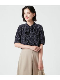 【SALE／7%OFF】ドットプリント 5分袖ボウタイブラウス NEWYORKER WOMEN ニューヨーカー トップス シャツ・ブラウス ネイビー【RBA_E】【送料無料】[Rakuten Fashion]