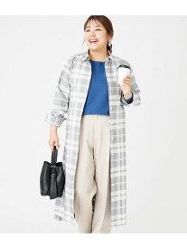 【SALE／59%OFF】【L】タイルアートニューヨーカータータン シャツワンピース NEWYORKER WOMEN L-SIZE ニューヨーカー エルサイズ ワンピース・ドレス ワンピース ネイビー【RBA_E】【送料無料】[Rakuten Fashion]
