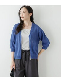 【SALE／70%OFF】和紙コットン 7分袖ブルゾンカーディガン NEWYORKER WOMEN ニューヨーカー トップス カーディガン ブルー【RBA_E】【送料無料】[Rakuten Fashion]