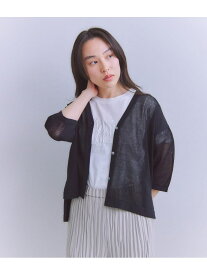 【SALE／31%OFF】[SNOW FLAKE COTTON] メッシュニットカーディガン SIPULI シプリ トップス カーディガン グリーン ピンク ブラック【RBA_E】【送料無料】[Rakuten Fashion]