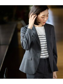 【SALE／20%OFF】【ウォッシャブル】ウールピンヘッド 1釦テーラードジャケット NEWYORKER WOMEN ニューヨーカー ジャケット・アウター テーラードジャケット・ブレザー ネイビー ブラウン【RBA_E】【送料無料】[Rakuten Fashion]
